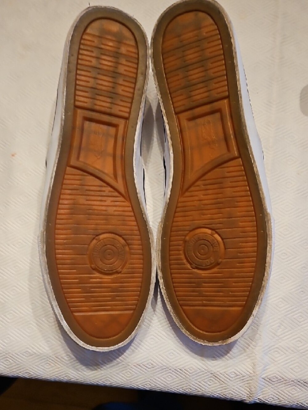 Polo by Ralph Lauren White Canvas Slip-On Loafers with Navy Logo - Picture 4 of 5